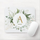Monogramm Letter A Fern & Succulous Mouse Pad Mousepad (Mit Mouse)