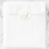 Monogramm Letter A Golden Single Runder Aufkleber (Tasche)