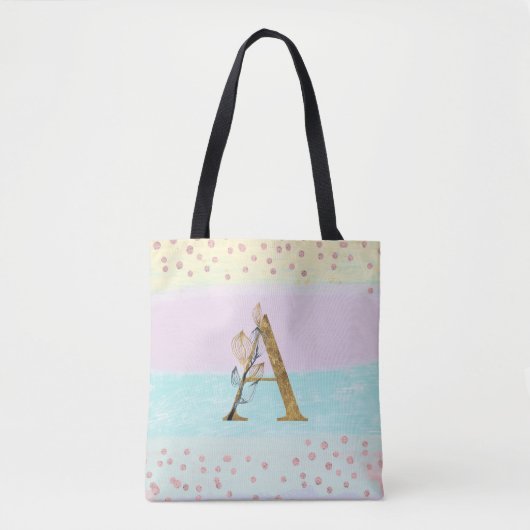 *~ Monogramm LETTER A - Goldpastellfarben aus Glit Tasche (Vorderseite)