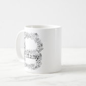 Monogramm Letter B Botanisches florales Schwarz-we Kaffeetasse (Vorderseite Links)