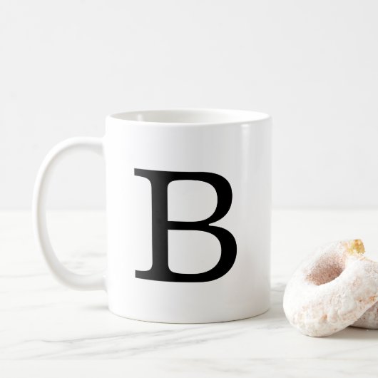Monogramm Letter B Klassische Tasse, 11 oz Kaffeetasse (Mit Donut)