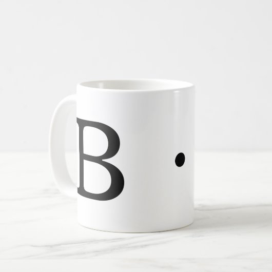 Monogramm Letter B Klassische Tasse, 11 oz Kaffeetasse (Vorderseite Links)