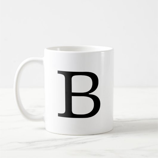 Monogramm Letter B Klassische Tasse, 11 oz Kaffeetasse (Links)