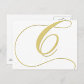 Monogramm Letter C Golden Single Postkarte (Vorne/Hinten)