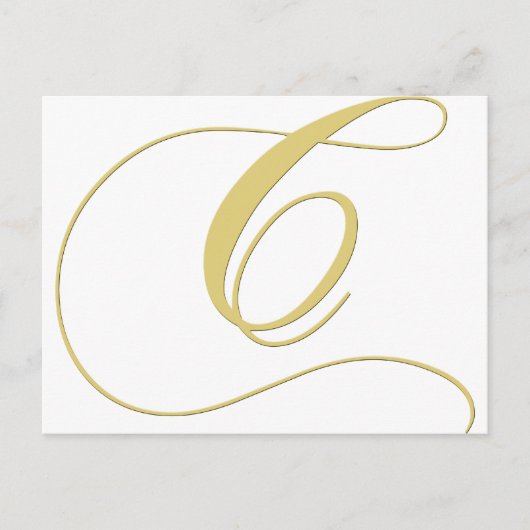 Monogramm Letter C Golden Single Postkarte (Vorderseite)