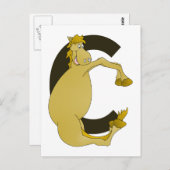 Monogramm Letter C Pony Postkarte (Vorne/Hinten)