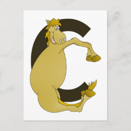 Monogramm Letter C Pony Postkarte