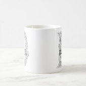 Monogramm Letter D Botanischer floraler Schwarz-we Kaffeetasse (Mittel)
