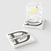 Monogramm Letter D Personalisiert Stone Untersetze Steinuntersetzer (Seitenansicht)