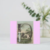 Monogramm Letter D Postkarte (Stehend Vorderseite)