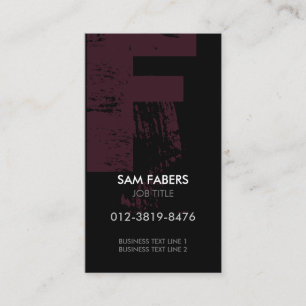 Monogramm Letter F Business Card Visitenkarte