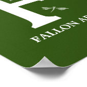 Monogramm-Letter-F-Dragonfly-Kinderzimmer Poster (Ecke)