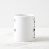 Monogramm Letter F Schwarz-weiße botanische Blüte Kaffeetasse (Mittel)