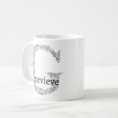 Monogramm Letter G Schwarz-weiß Botanischer Flor Kaffeetasse (Vorderseite Links)