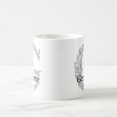 Monogramm Letter G Schwarz-weiß Botanischer Flor Kaffeetasse (Mittel)