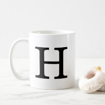 Monogramm Letter H Klassische Tasse, 11 oz