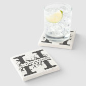 Monogramm Letter H Personalisiert Stone Untersetze Steinuntersetzer (Seitenansicht)