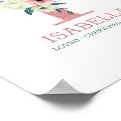 Monogramm Letter I Pink Kinderzimmer Poster (Ecke)