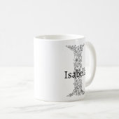 Monogramm Letter I Schwarz-weiß Kaffeetasse (VorderseiteRechts)