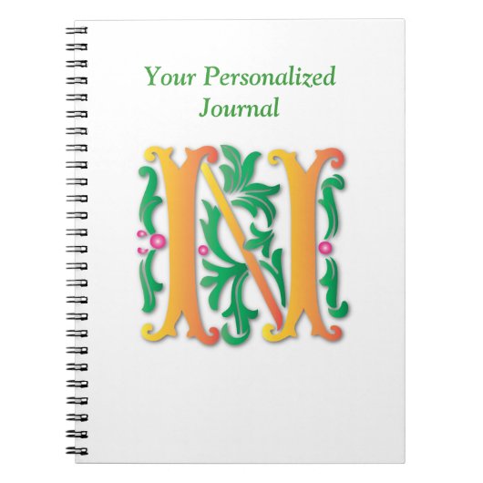 Monogramm Letter Journal Notizblock (Vorderseite)