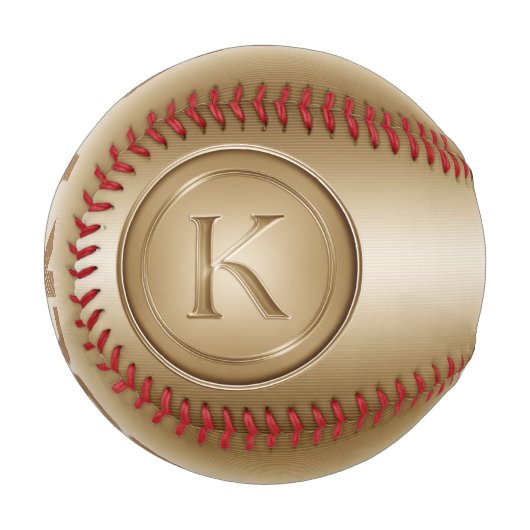 Monogramm "Letter K" Baseball (Vorderseite Links)