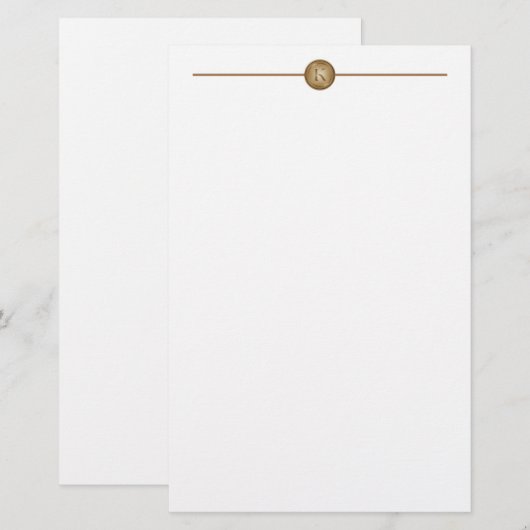 Monogramm "Letter K" Briefpapier (Vorne/Hinten)