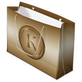Monogramm "Letter K" Große Geschenktüte (Vorderseite Schrägansicht)
