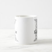 Monogramm Letter K Schwarz-weißes botanisches Flor Kaffeetasse (Mittel)