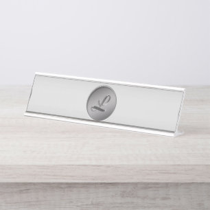 Monogramm ‚Letter L‘ Schreibtischnamensplakette