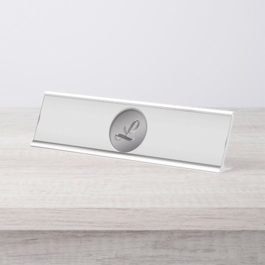 Monogramm ‚Letter L‘ Schreibtischnamensplakette (Vorderseite )