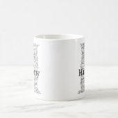 Monogramm Letter M Schwarz-weiß floral Botanisch Kaffeetasse (Mittel)