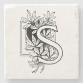 Monogramm Letter 'S' Collage Steinuntersetzer (Vorderseite)