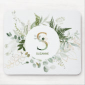 Monogramm Letter S Fern & Succulent Mousepad (Vorne)