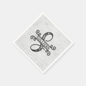 Monogramm Letter S mit Familienname Serviette (Ecke)