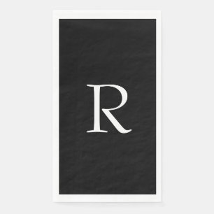 Monogramm Letter Schwarz-weiß Wedding Brautparty Serviette