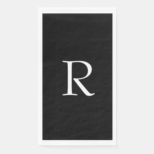 Monogramm Letter Schwarz-weiß Wedding Brautparty Serviette (Vorderseite)