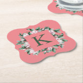 Monogramm Letter Square Florrahmen Untersetzer (angewinkelt)