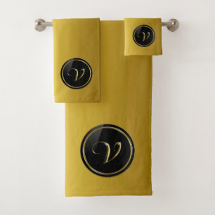 Monogramm "Letter V" Badhandtuch Set