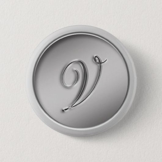 Monogramm "Letter V" Button (Vorderseite)
