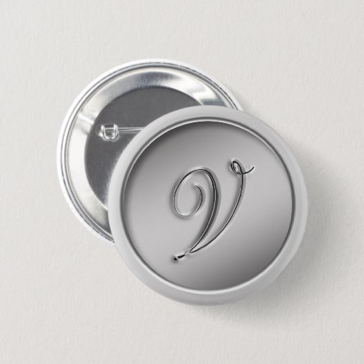 Monogramm "Letter V" Button (Vorne & Hinten)