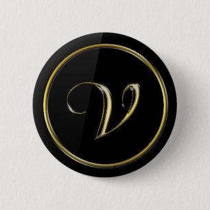 Monogramm "Letter V" Button