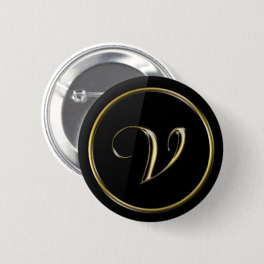 Monogramm "Letter V" Button (Vorne & Hinten)