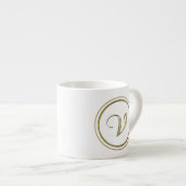 Monogramm "Letter V" Espressotasse (Vorderseite Rechts)