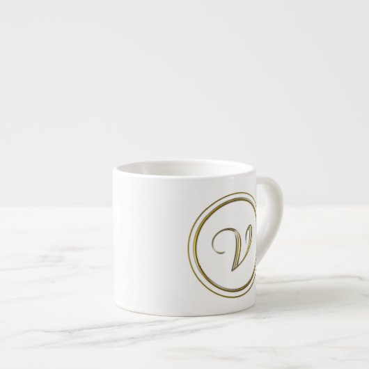 Monogramm "Letter V" Espressotasse (Vorderseite Rechts)