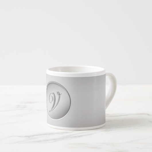 Monogramm "Letter V" Espressotasse (Vorderseite Rechts)