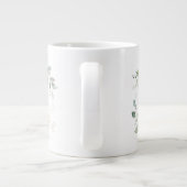 Monogramm Letter V Initial Green Leaf Wreath Jumbo-Tasse (Rückseite)