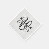 Monogramm Letter V mit Familienname Serviette (Ecke)