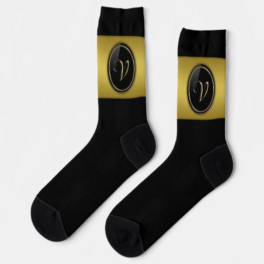 Monogramm "Letter V" Socken (Linkes Detail)