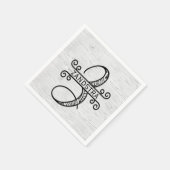 Monogramm Letter Z mit Familienname Serviette (Ecke)