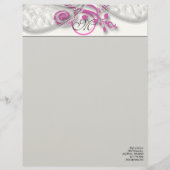 Monogramm Letterhead Gray und Himbeere Briefbogen (Vorderseite)
